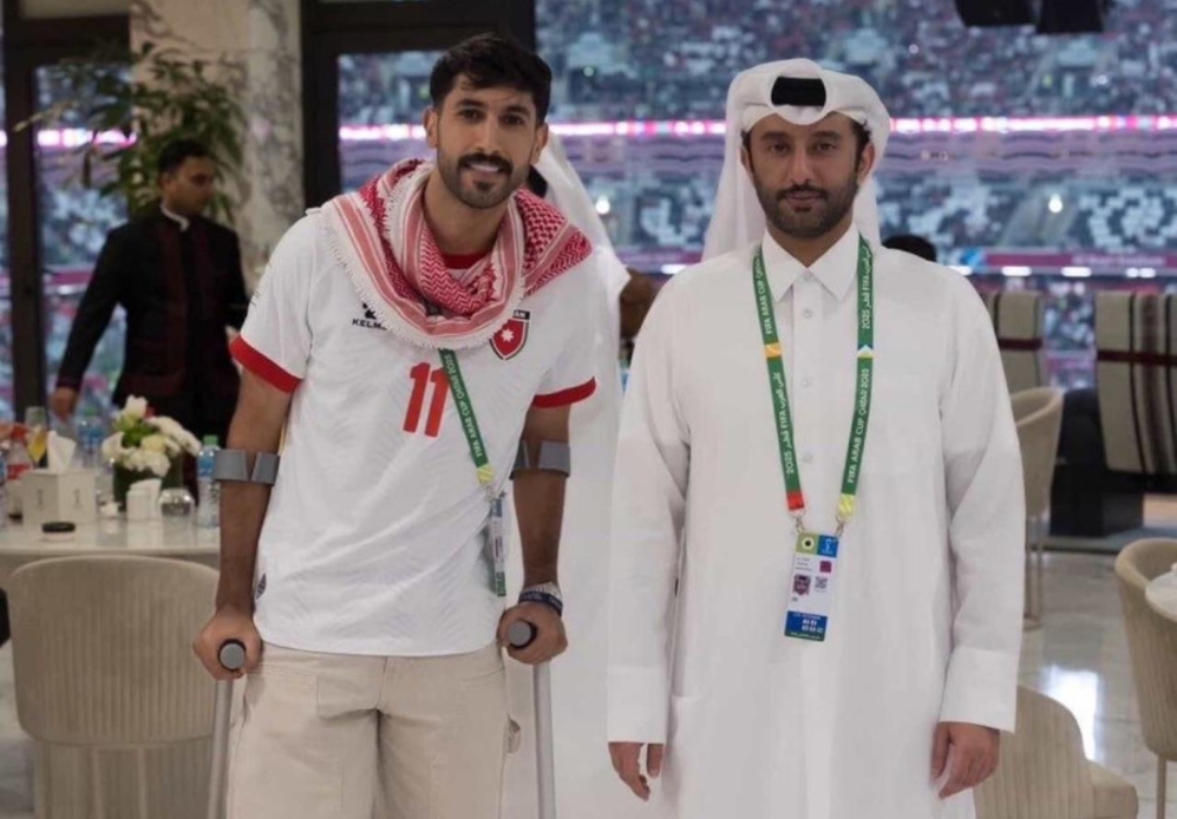 الشيخ تميم بن محمد آل ثاني يطمئن على يزن النعيمات