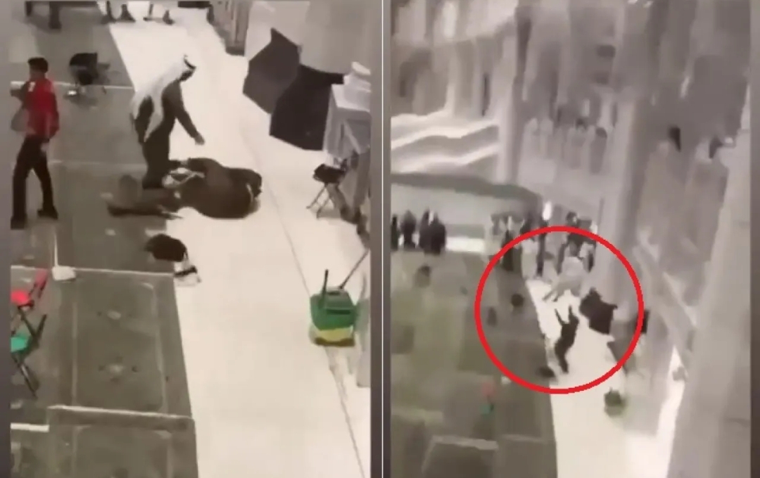 شخص يلقى بنفسه من الأدوار العلوية في المسجد الحرام